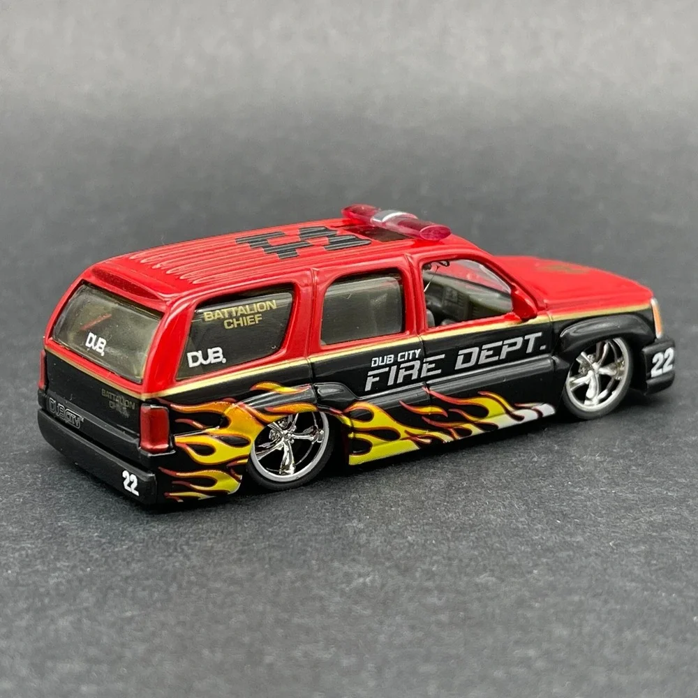Jada Dub City Cadillac Escalade SUV Red/Black Fire Department Diecast 1/64 Scale